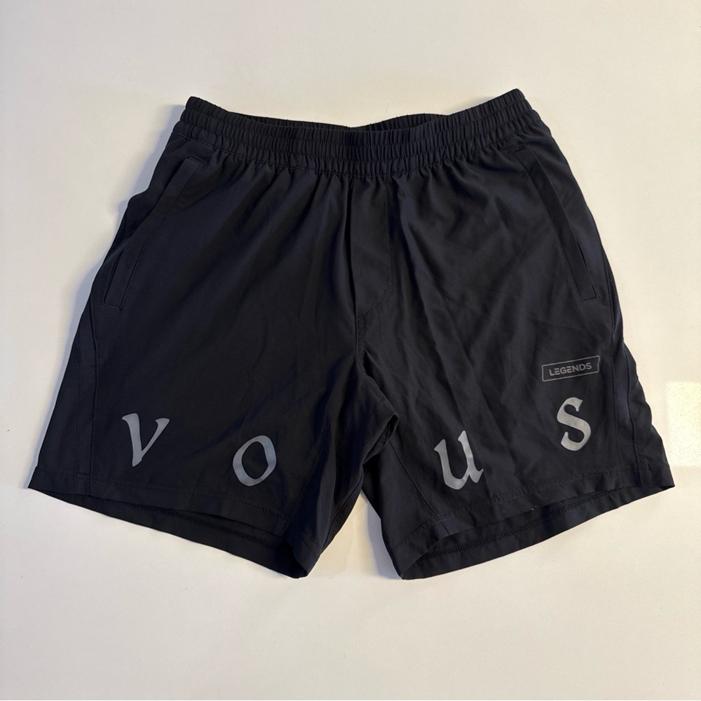*Vous Legends Men's Black Athletic Shorts with Reflective Logo